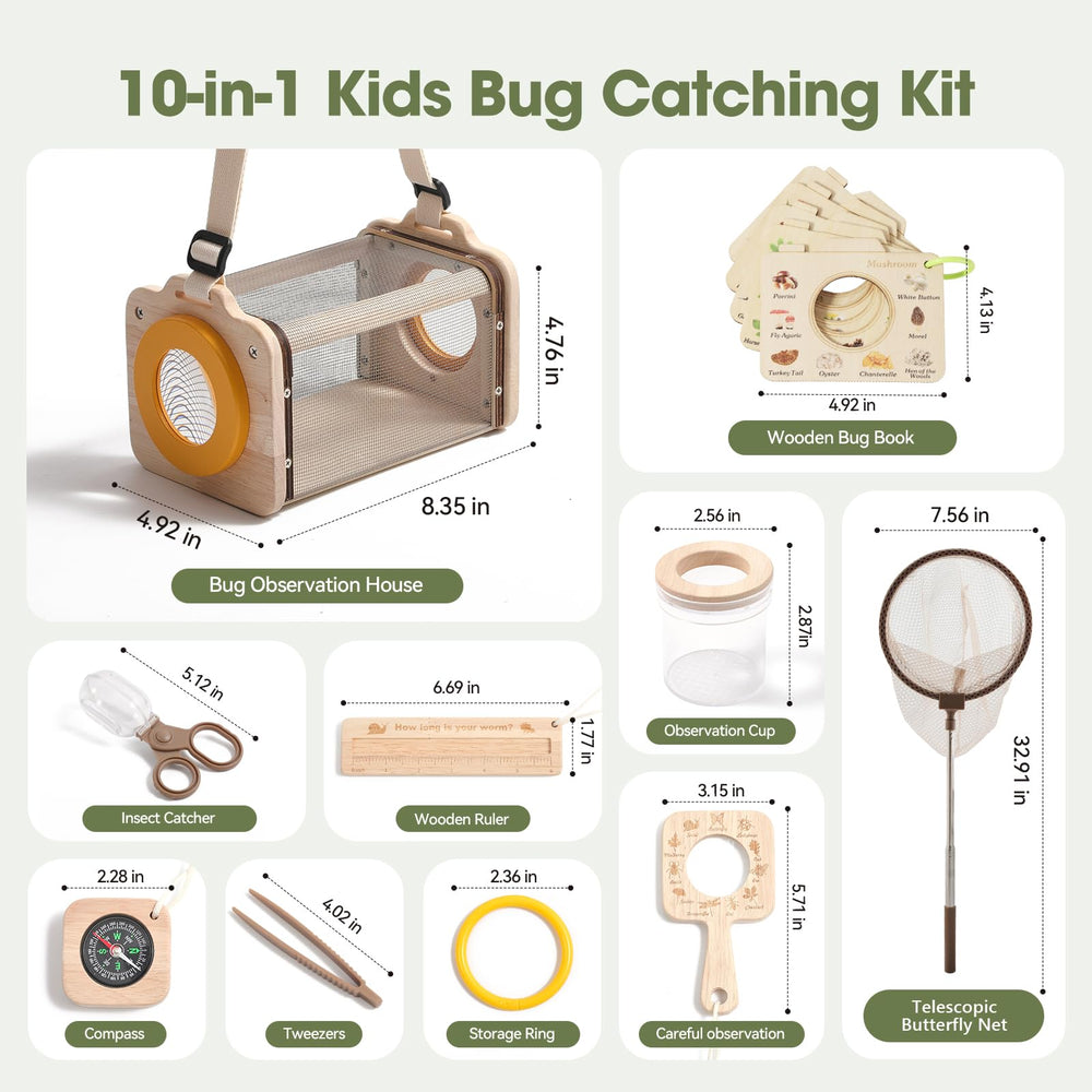 ibwaae Bug Catcher Kit wooden tools emphasize durability and kid-friendly design.