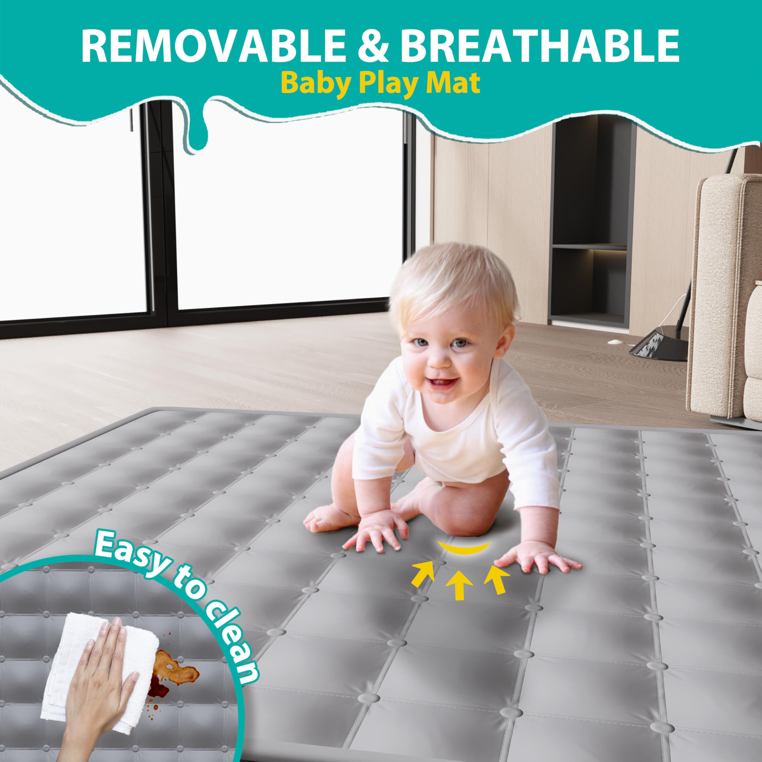 ICAREWAY visible mesh keeps baby monitored during playtime