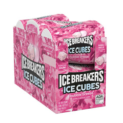 Ice Breakers Ice Cubes Bubble Breeze bottle cap detail highlights easy sharing.
