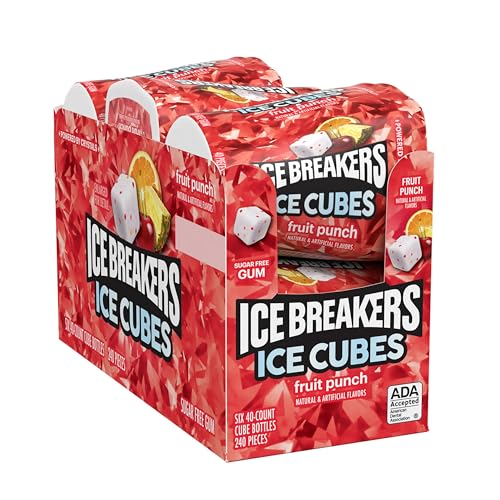 Ice Breakers Ice Cubes Fruit Punch bottles open pack ready for sharing