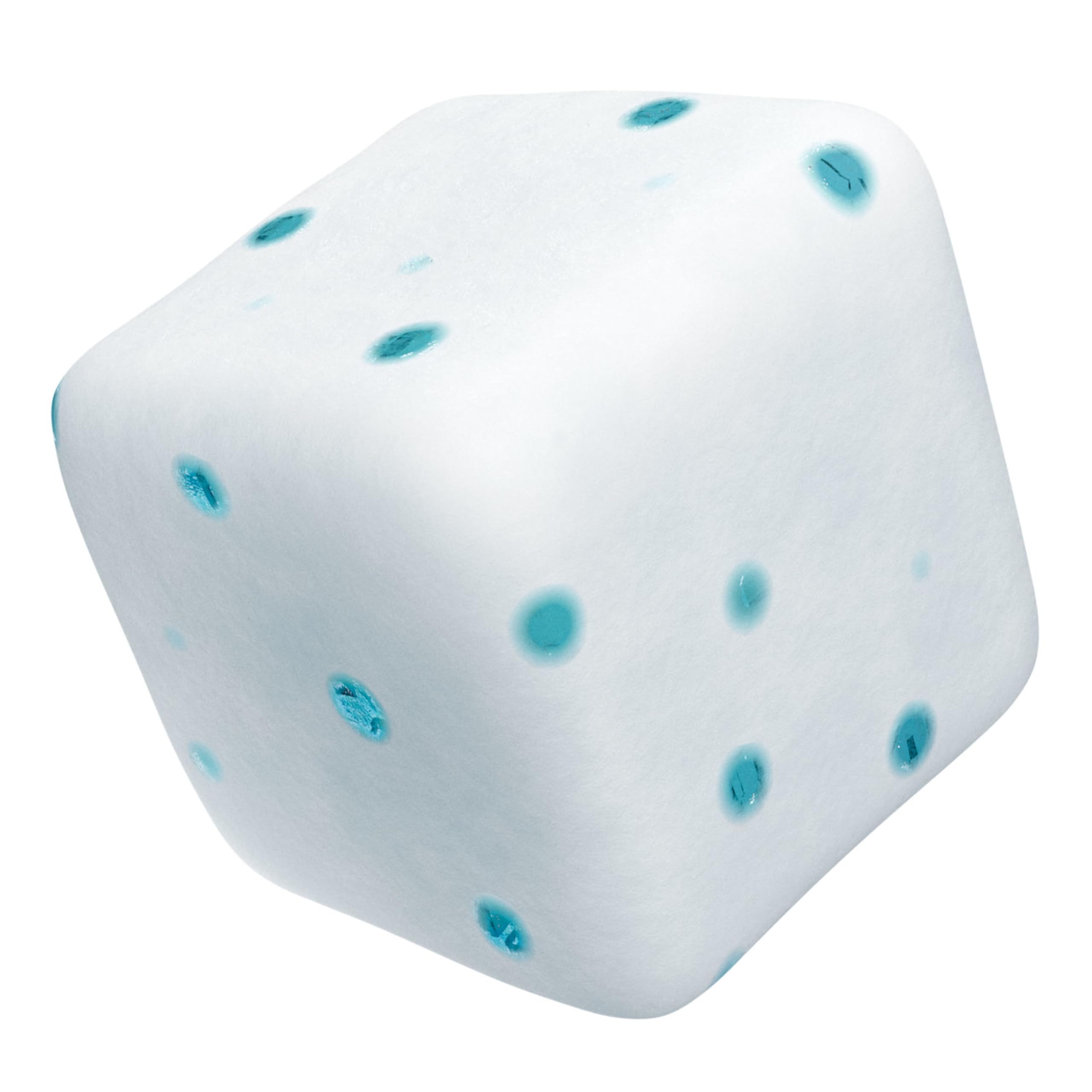 Ice Breakers Ice Cubes Mint Crystal single piece demonstrates sugar-free chew.