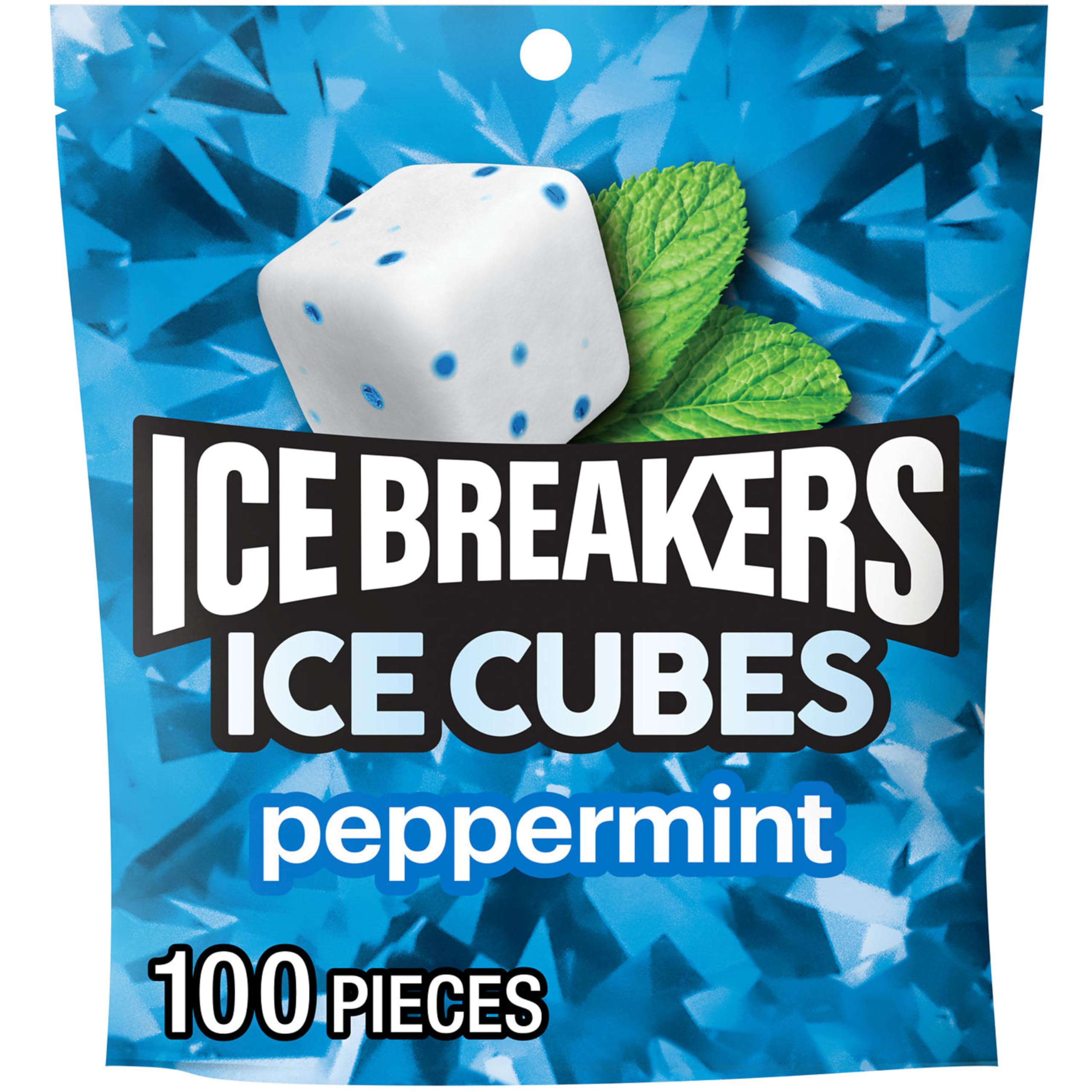 Ice Breakers Ice Cubes peppermint pouch for fresh breath on the go.