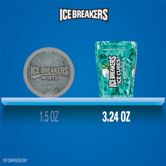 Ice Breakers Ice Cubes Wintergreen in car suggests quick breath refresh during commutes.