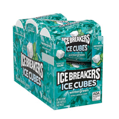 Ice Breakers Ice Cubes Wintergreen in hand shows portable minty relief between meetings.