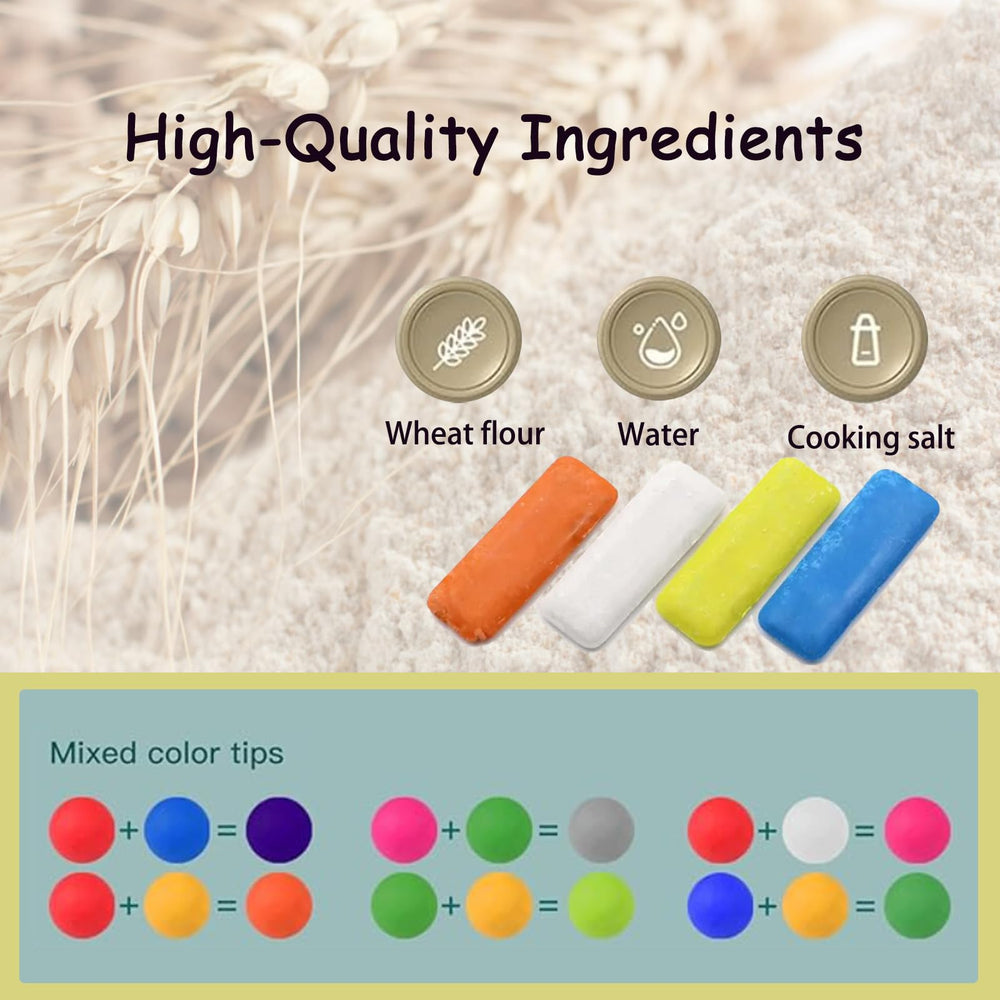Iceacrin Coloured Playdough Packs – vibrant colors boost recognition