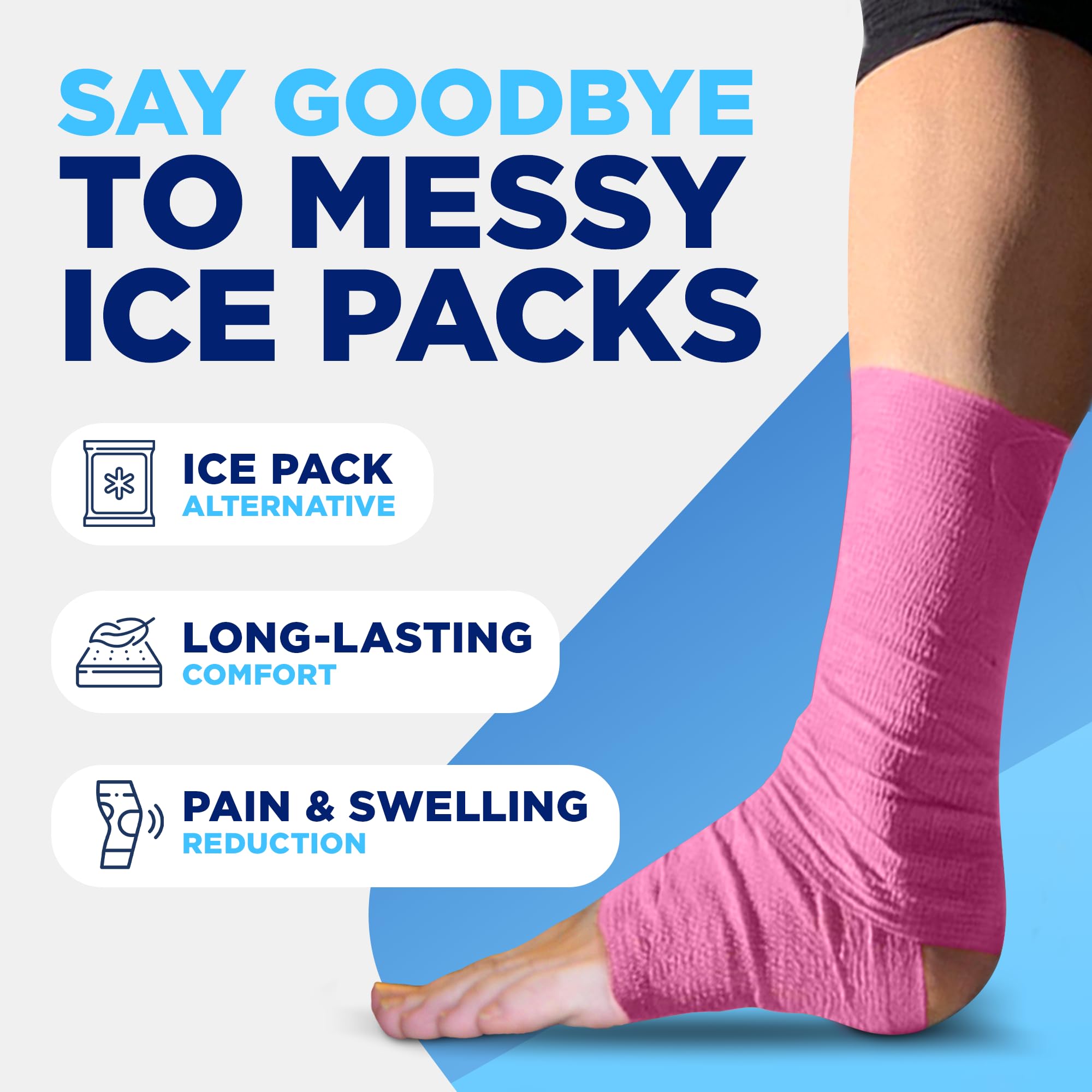 Icee Now ICEE Tape on ankle showcases portable, ready-to-use relief.