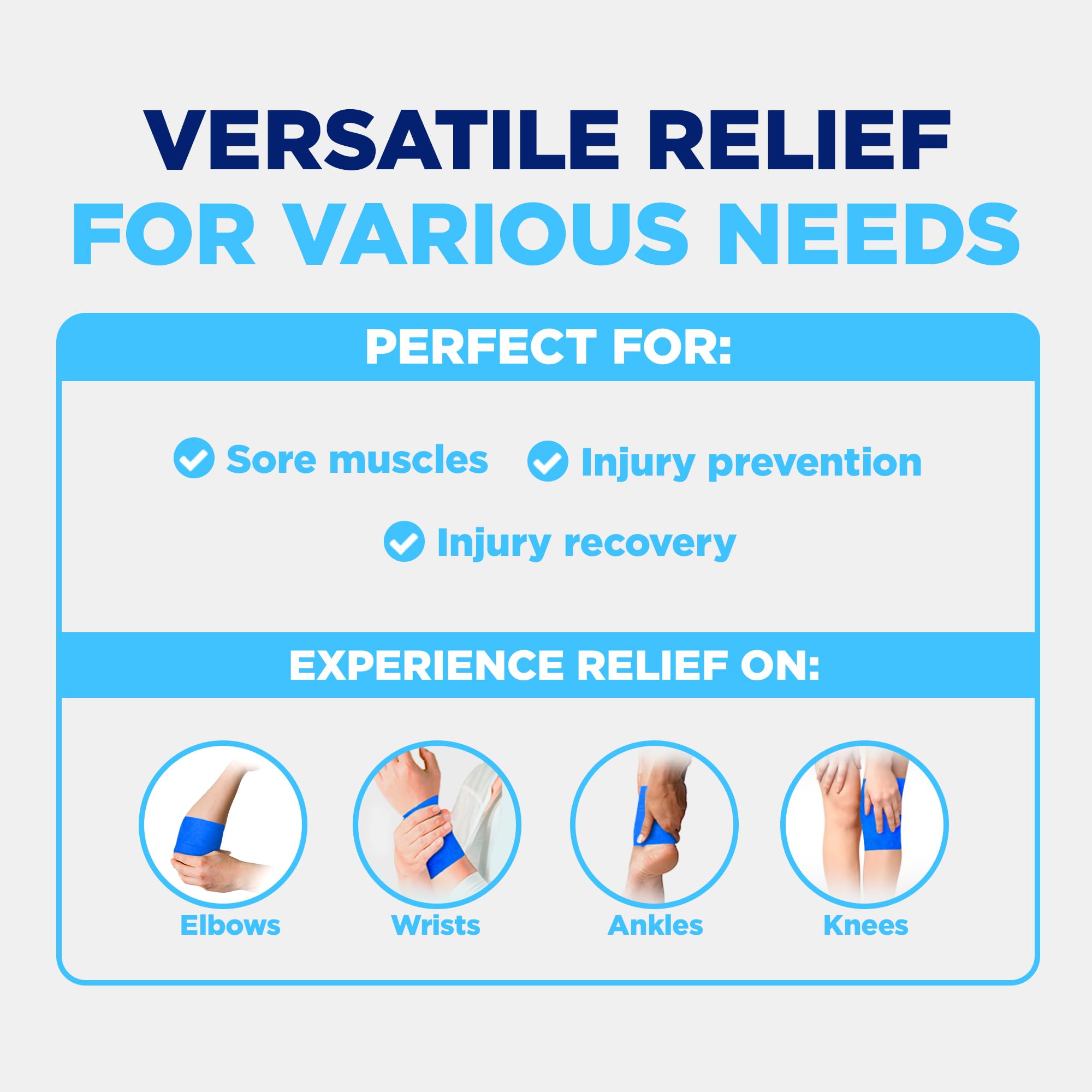 Icee Now ICEE Tape on knee highlights flexible, self-adhesive compression.