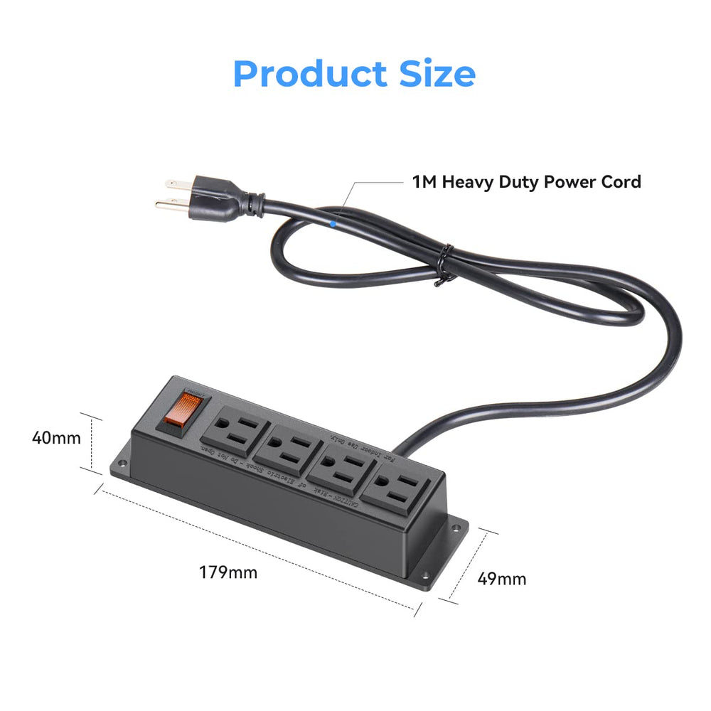 ICEELEC 3ft flat-plug cord under desk enables hidden tidy setups.