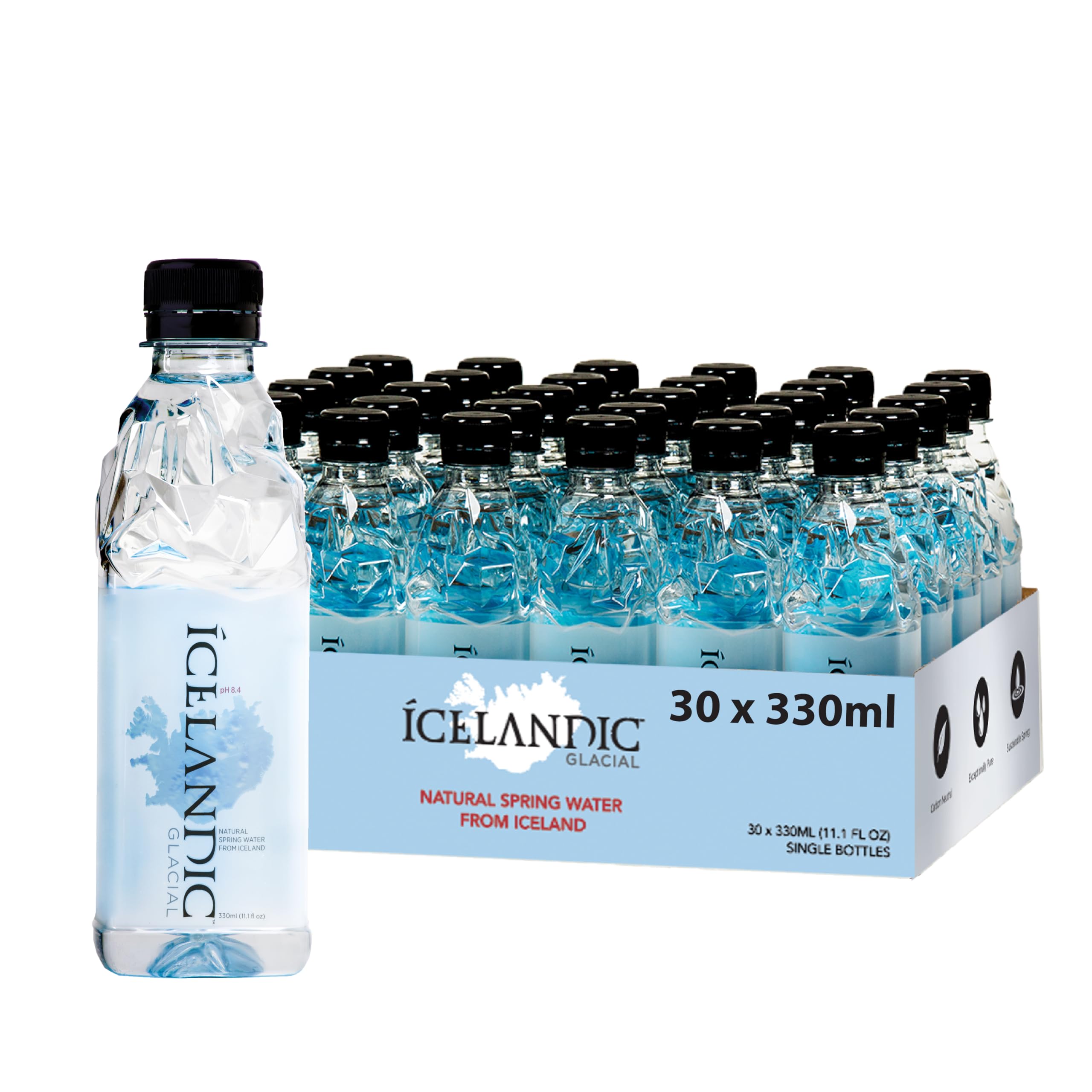I​celandic Glacial 330ml bottle for daily hydration with clean, refreshing taste.