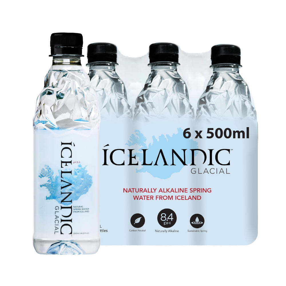 Icelandic Glacial natural spring bottle with glacier-inspired design for premium hydration on the go