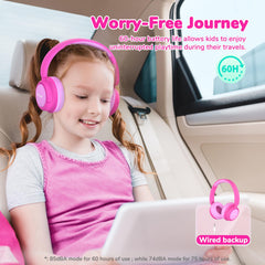 iClever BTH22 blossom pink folded image highlights compact travel-ready design