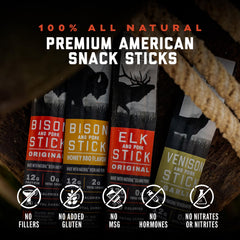ICON Meats Snack Sticks Honey BBQ Bison & Pork for road trips