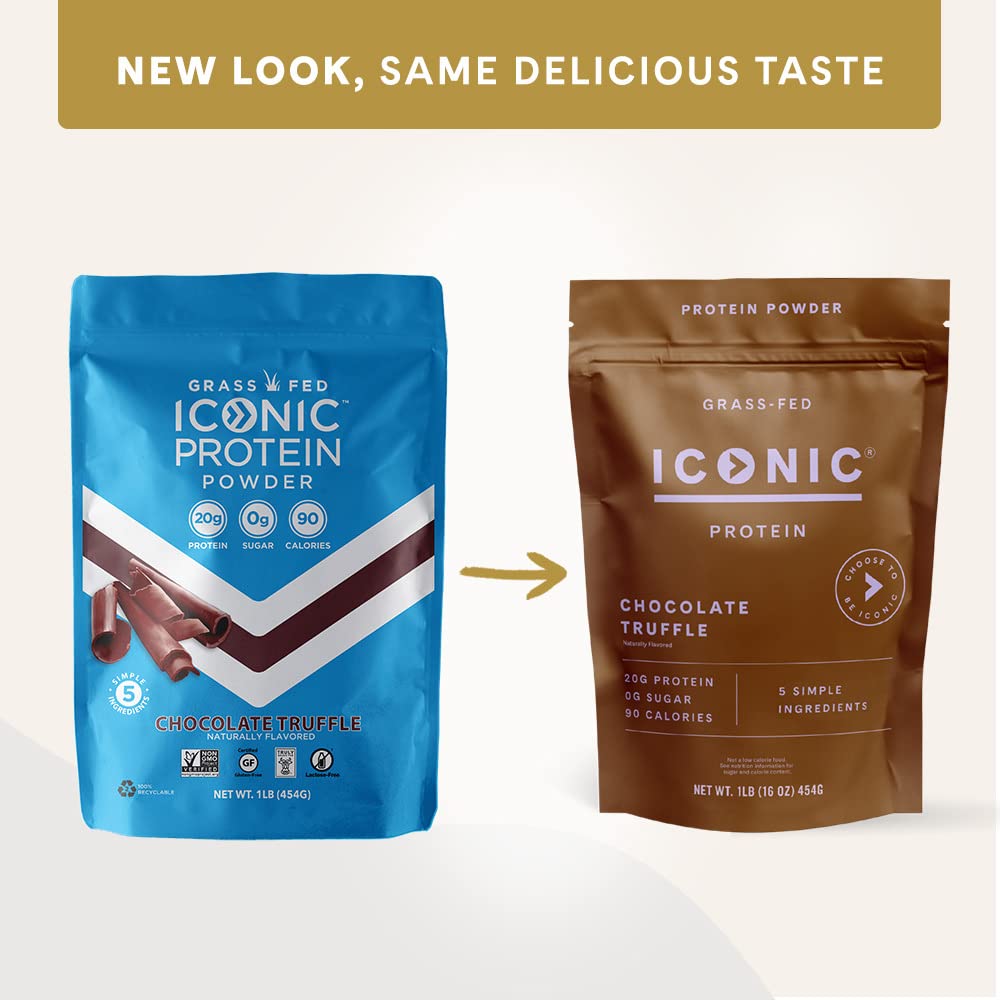 Pours ICONIC Chocolate Truffle powder into a cup for a sugar-free beverage