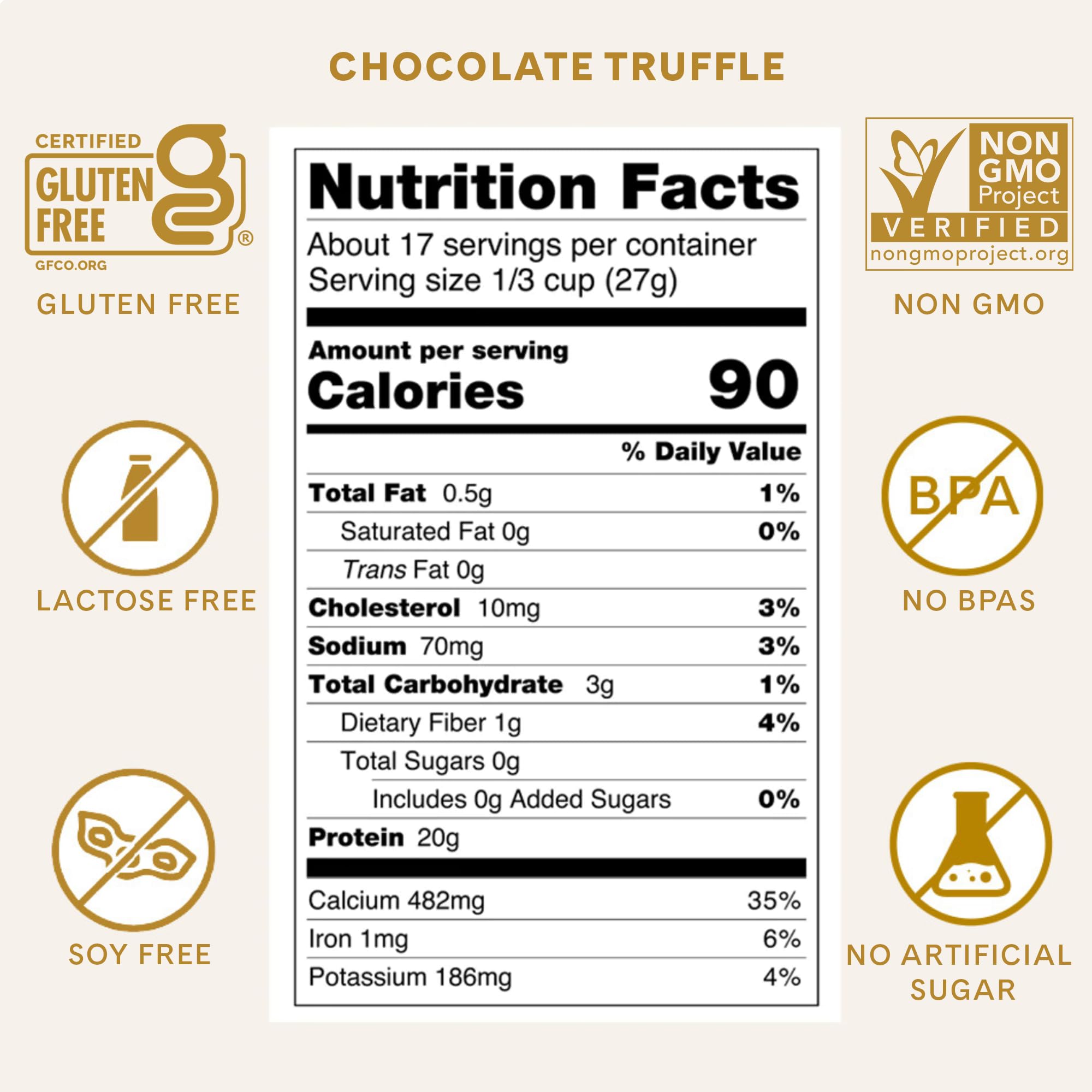 ICONIC Chocolate Truffle scoop blending powder into a creamy shake