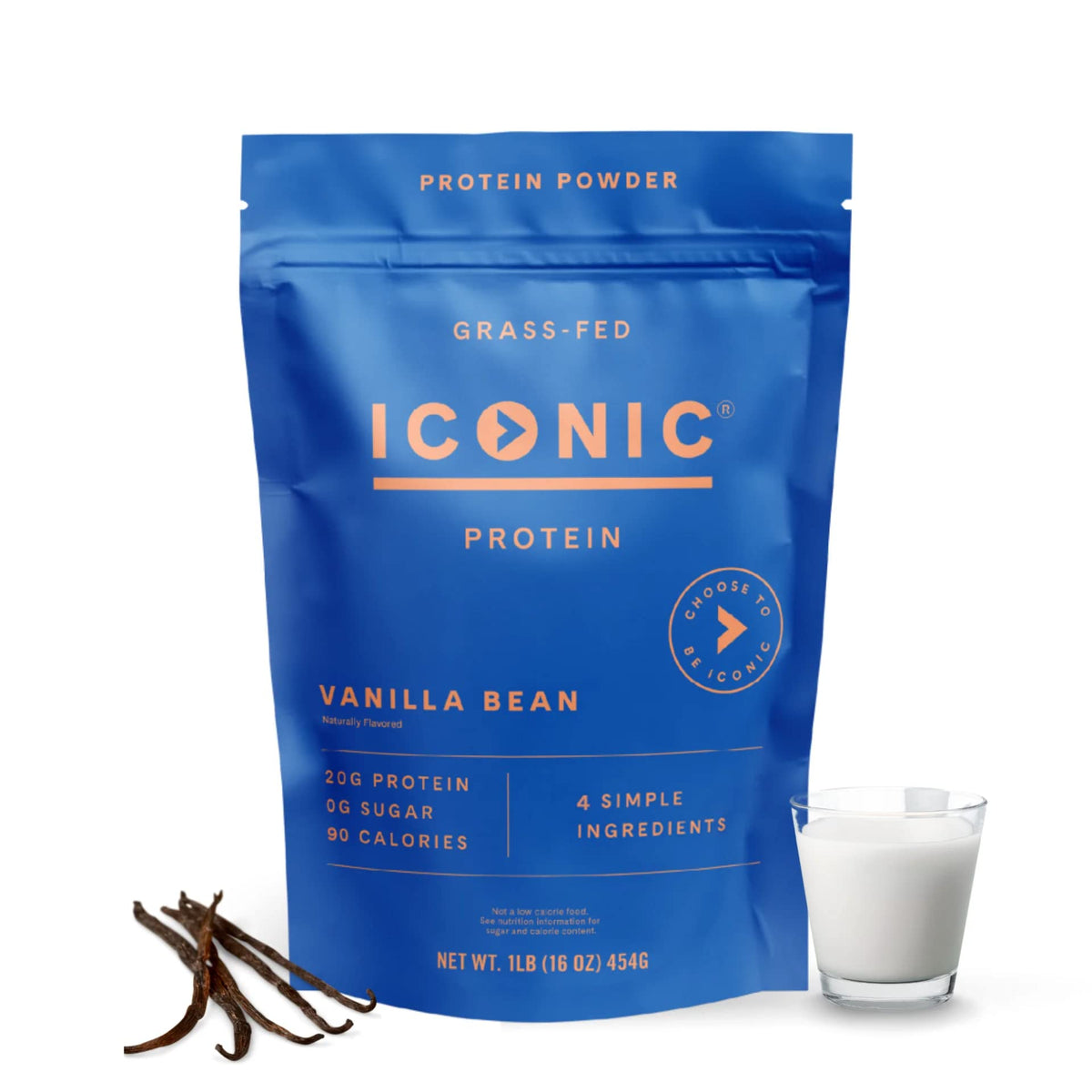 ICONIC Protein Powder Vanilla Bean tub for versatile low-carb nutrition.