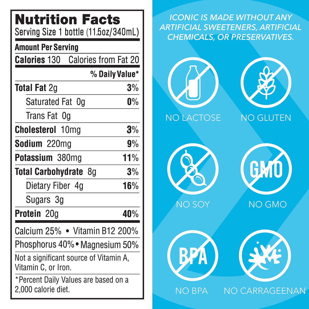 Iconic Vanilla Bean protein shake pour demonstrates easy mixing for quick, sugar-free fueling