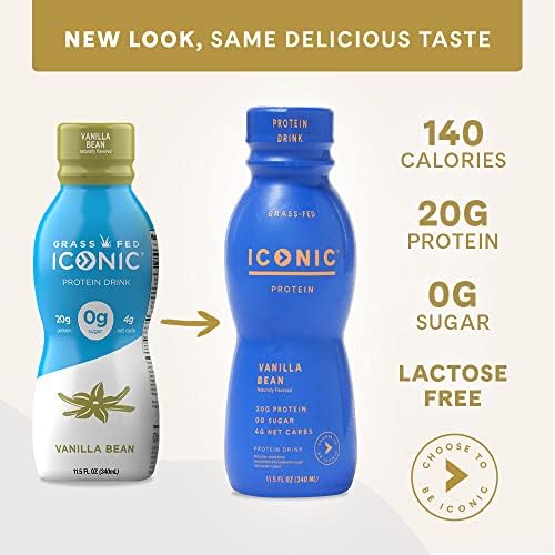 Iconic Vanilla Bean protein shake ready-to-drink bottle in a cooler-pack
