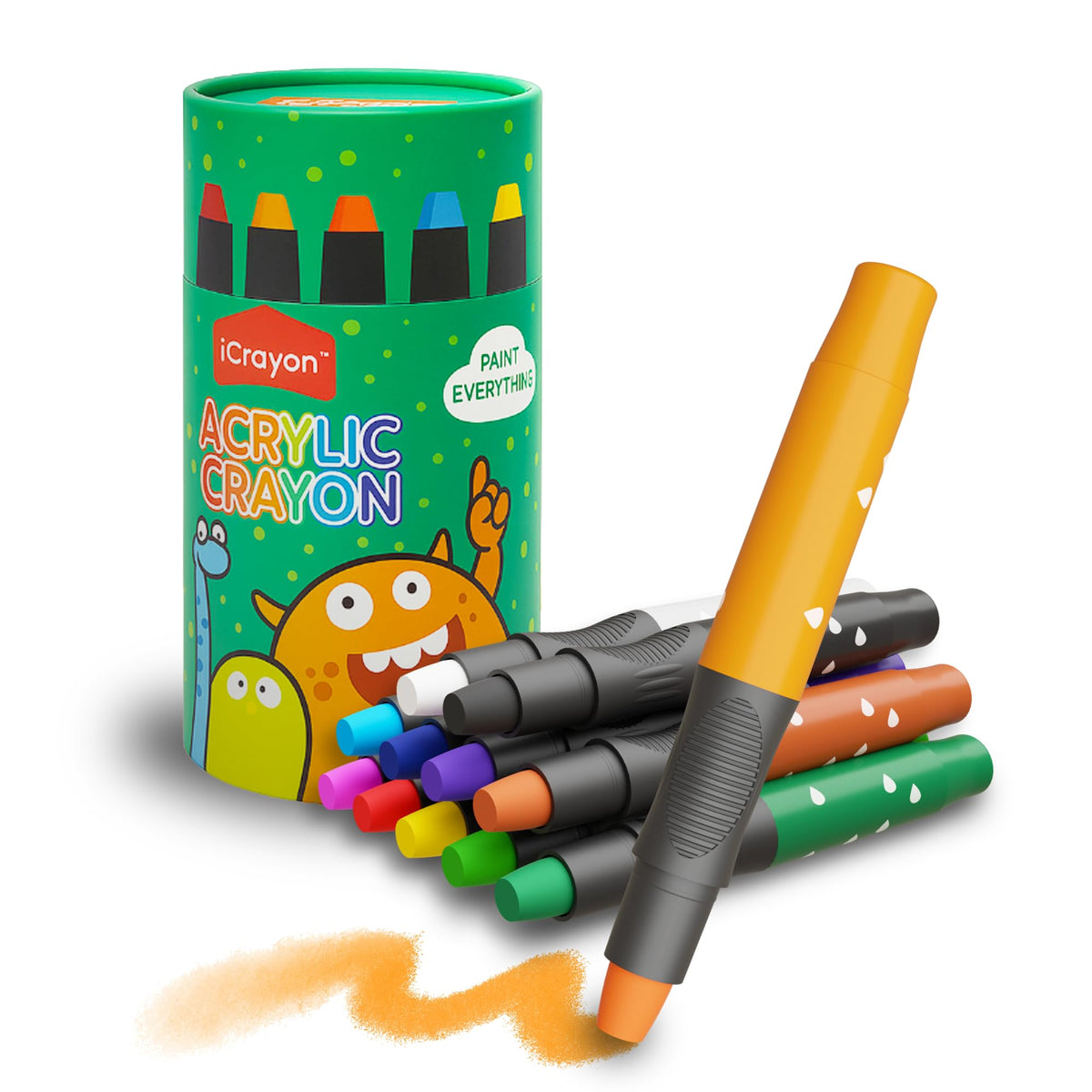 iCrayon 12 colors twist crayons pack with vivid pigments for kids' art projects