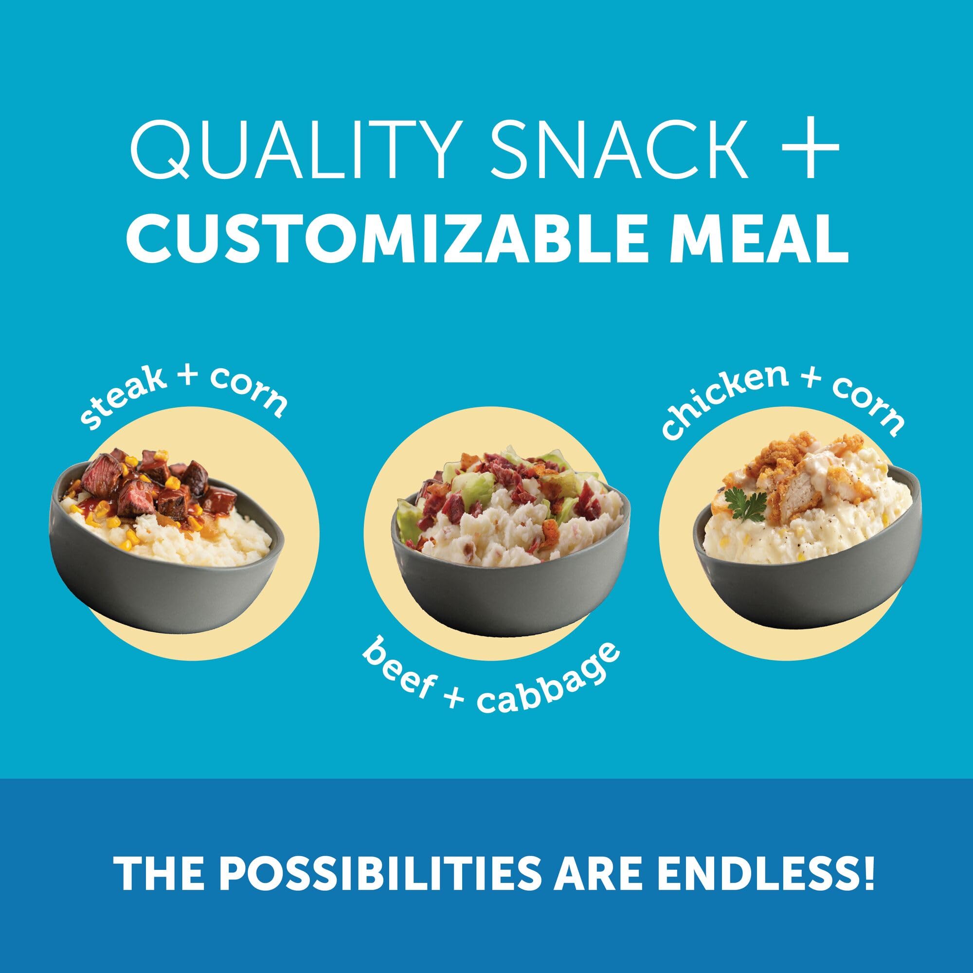 Idahoan four-ounce serving portion shown for convenient single servings.
