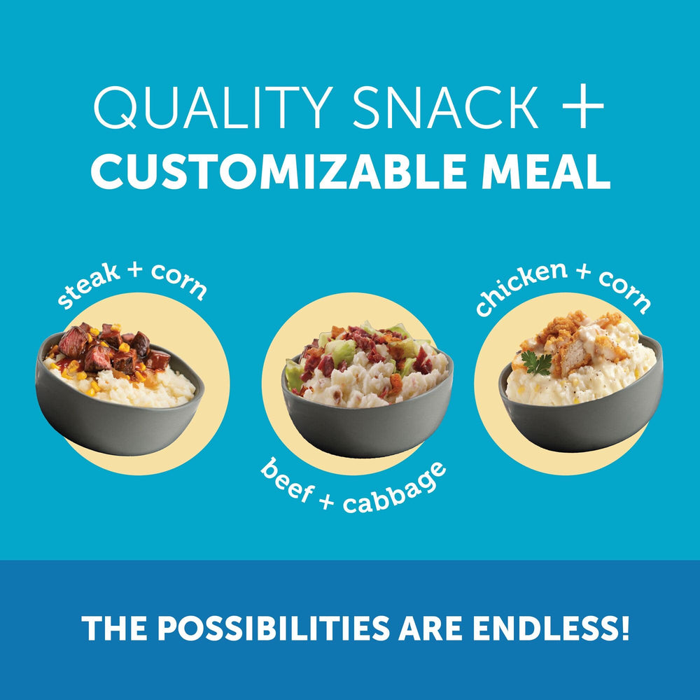 Idahoan four-ounce serving portion shown for convenient single servings.