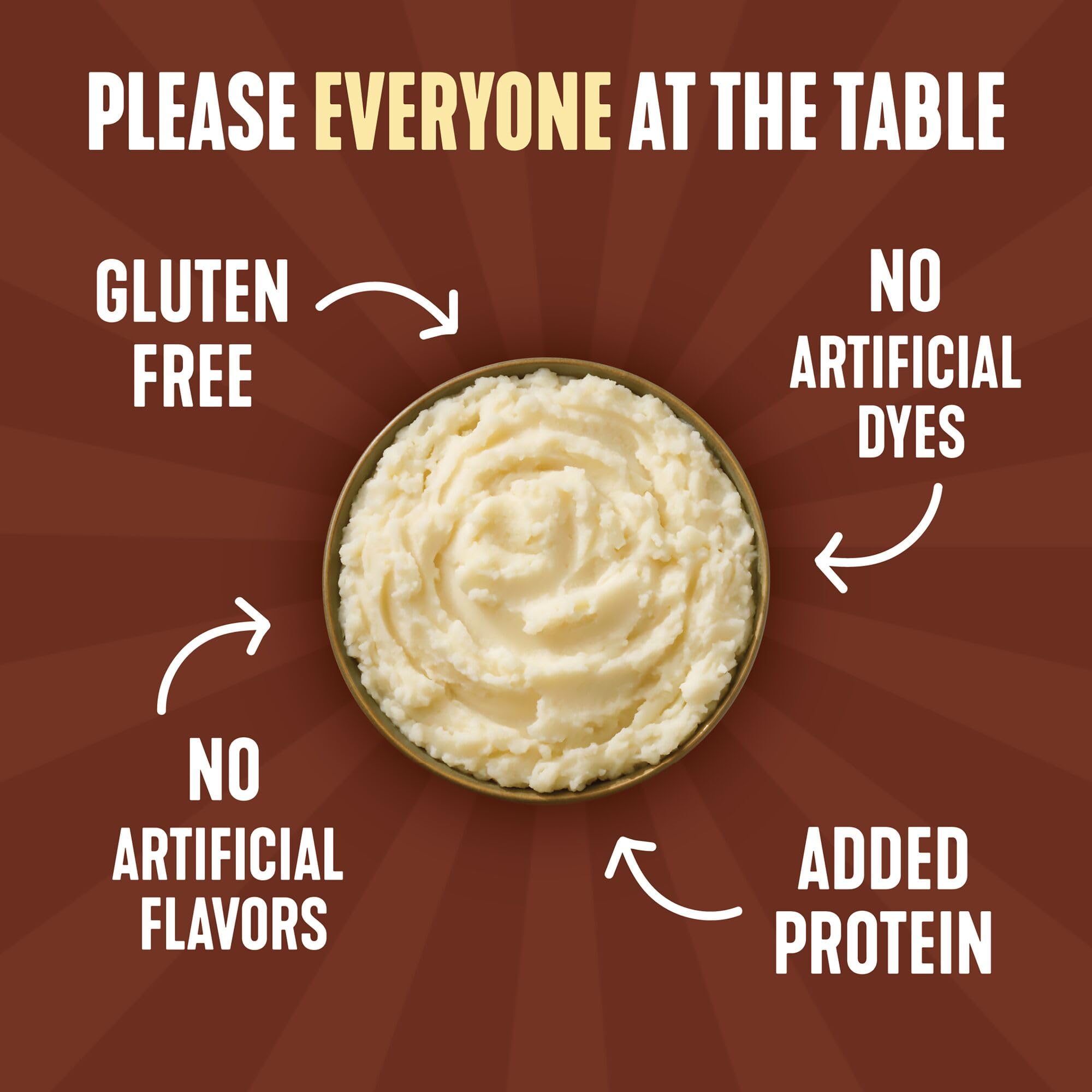 Idahoan gluten-free label on pack emphasizing gluten-free convenience.