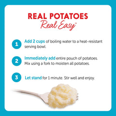 Idahoan Gluten-free seal on packaging indicating naturally gluten-free mashed potatoes.