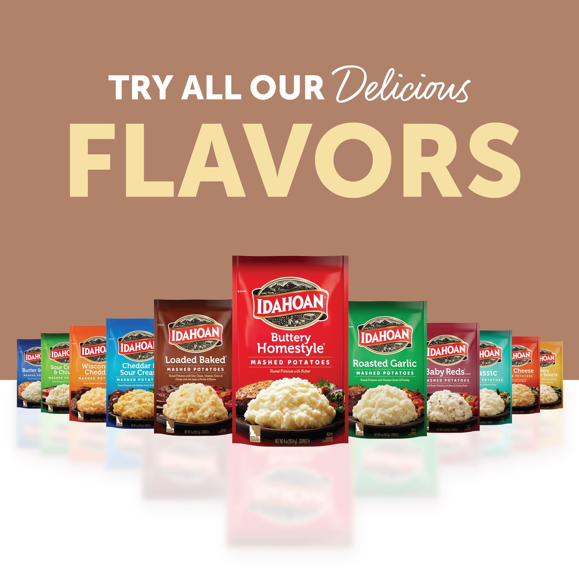 Idahoan Smoky Cheese and Bacon mashed potatoes enjoyed at a family dinner