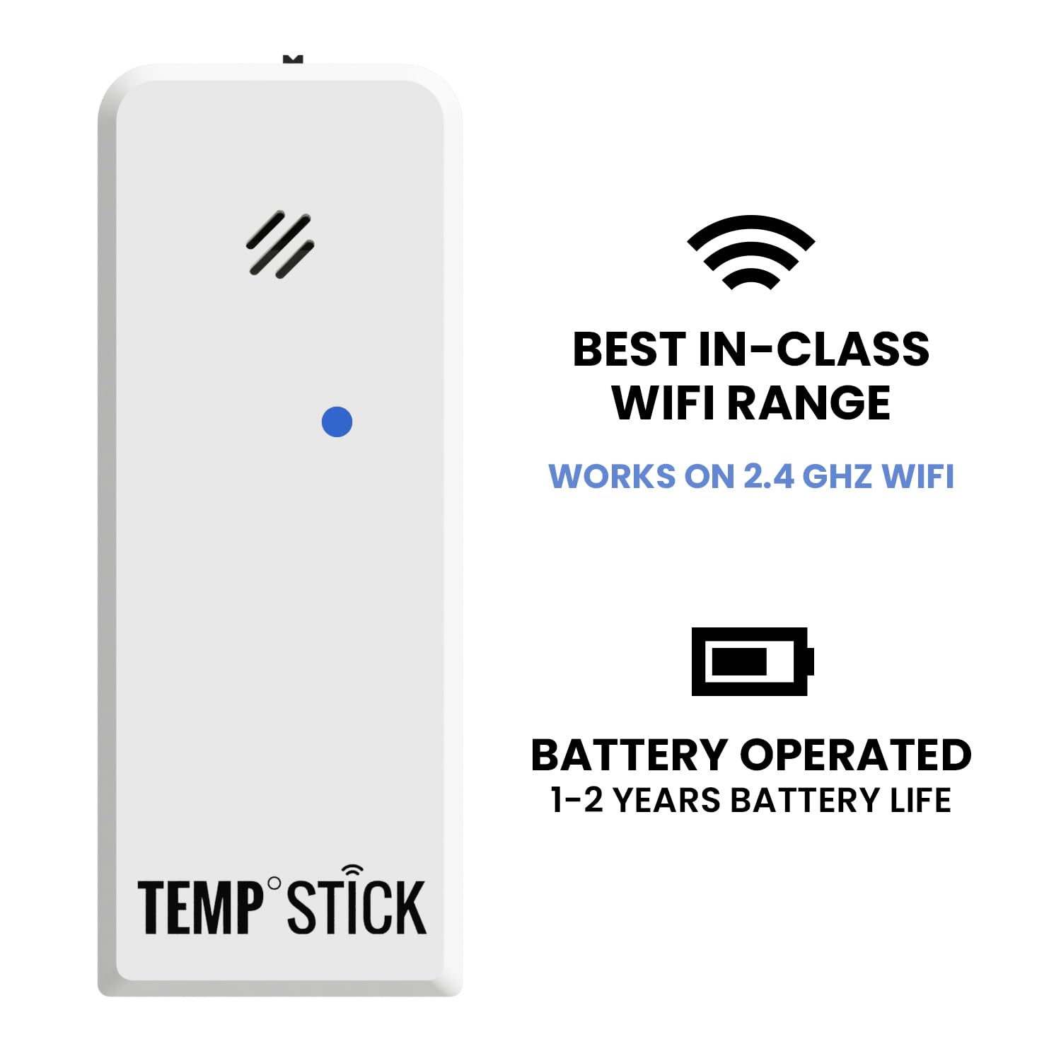 Ideal Sciences Temp Stick setup screen showing quick WiFi configuration.