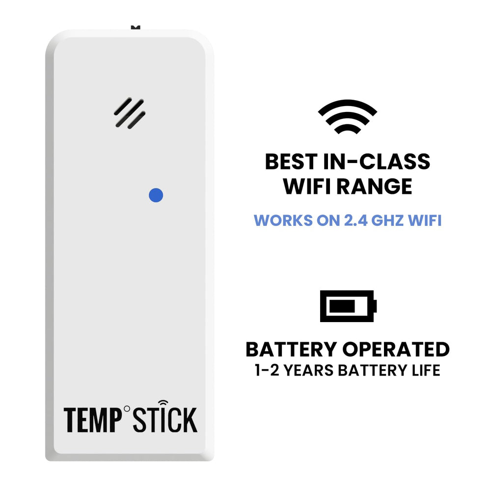 Ideal Sciences Temp Stick setup screen showing quick WiFi configuration.