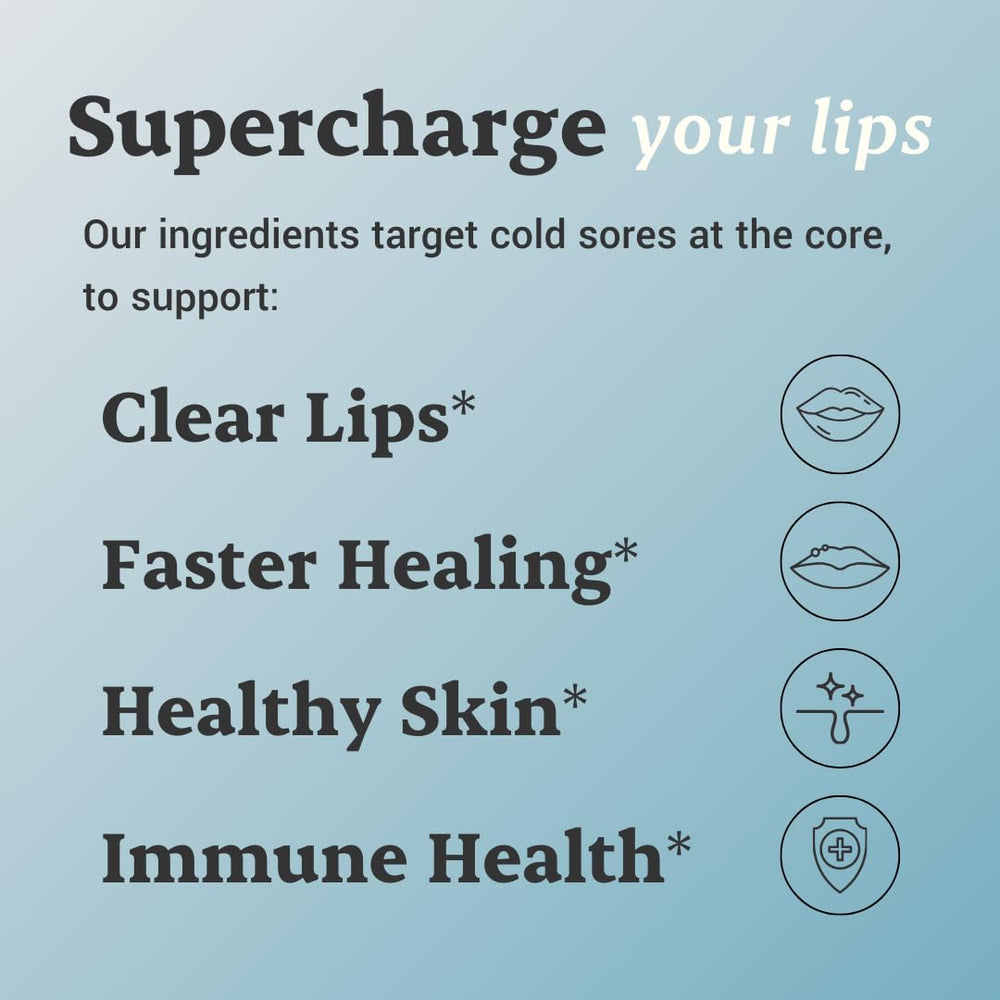 Ideal Wellness L-Lysine with chaga and propolis ingredients shown for immune-boosting blend.