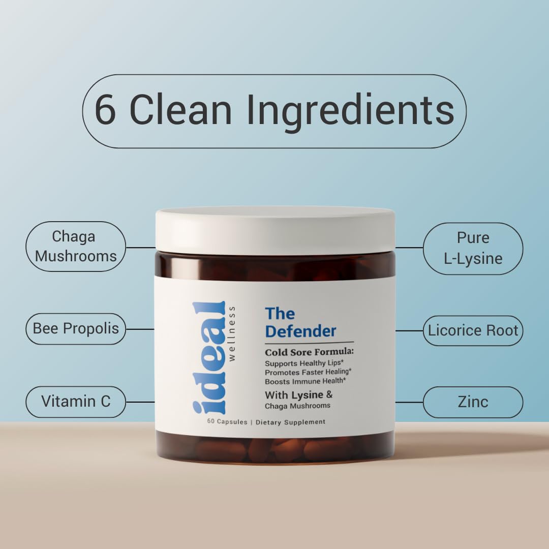 Lysine zinc vitamin C blend visuals emphasize immune support benefits.
