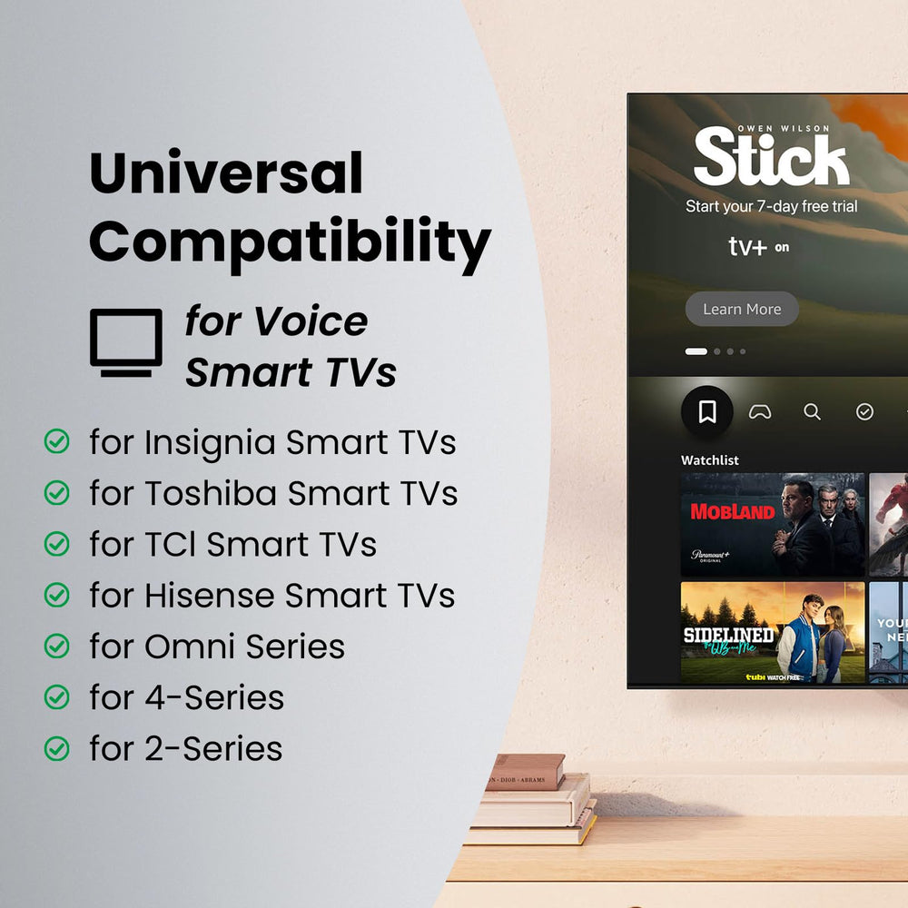 IDGPUW replacement remote for Insignia Toshiba Amazon Fire TV, back view, durable design