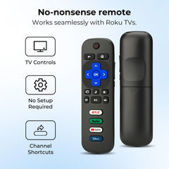 IDGPUW Roku remote 3-pack side view highlighting slim ergonomic design