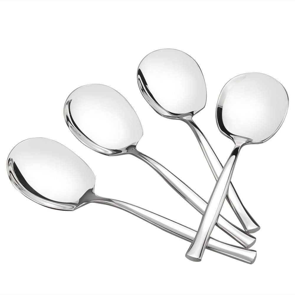 Idomy 8-piece buffet spoons set on table for serving guests