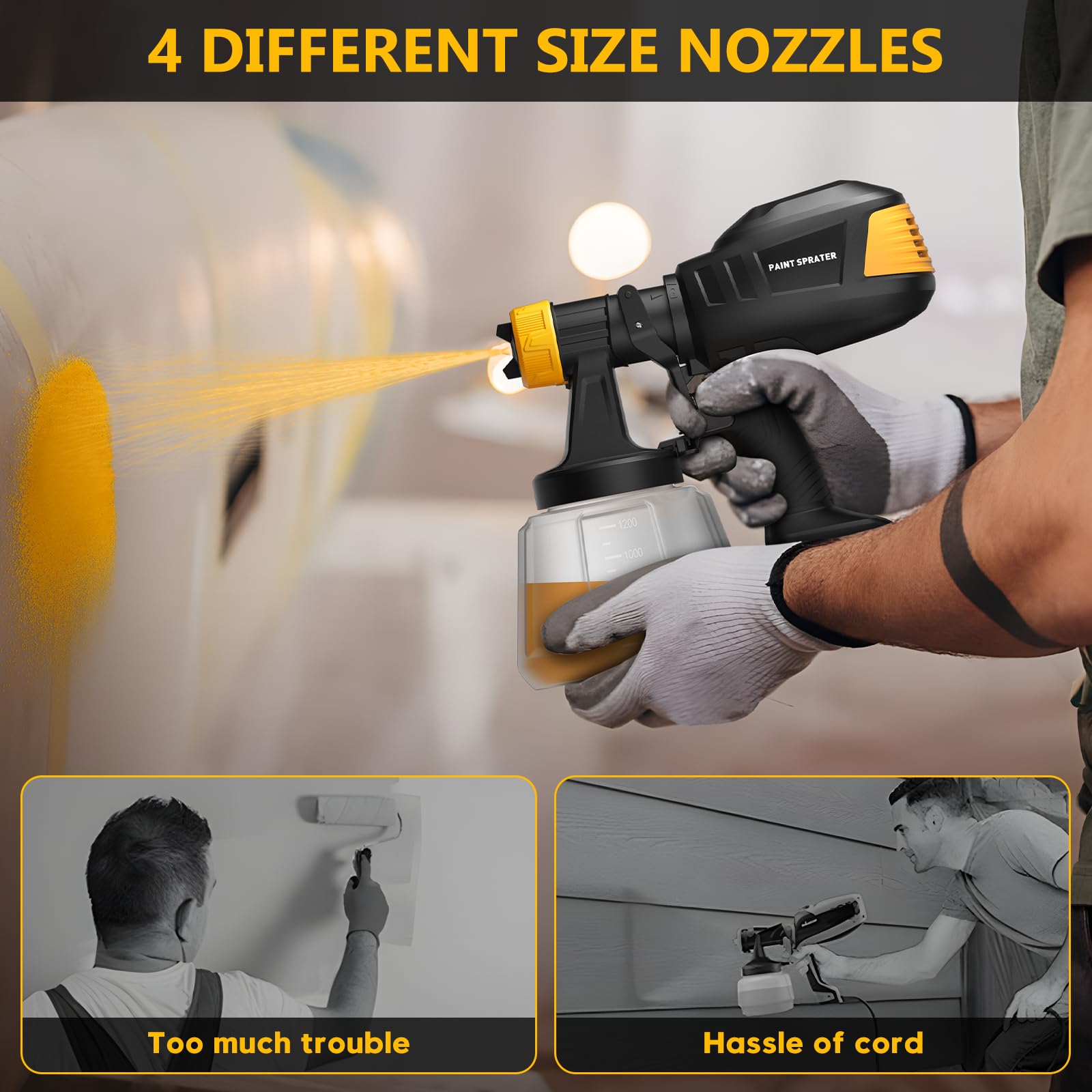 IEBUDA spray patterns for horizontal, vertical, and circular tasks.