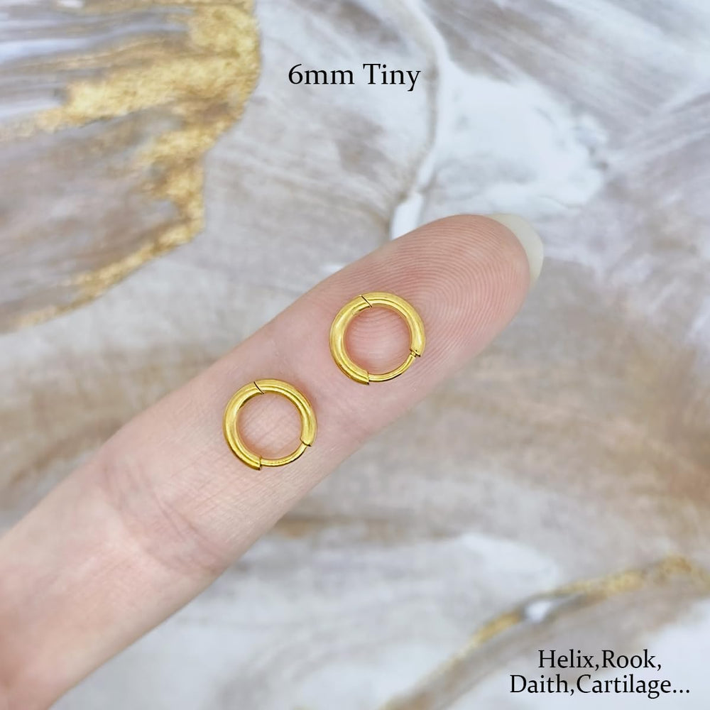 iejsbhrp hypoallergenic 14k gold plated hoops keep sensitive ears safe.