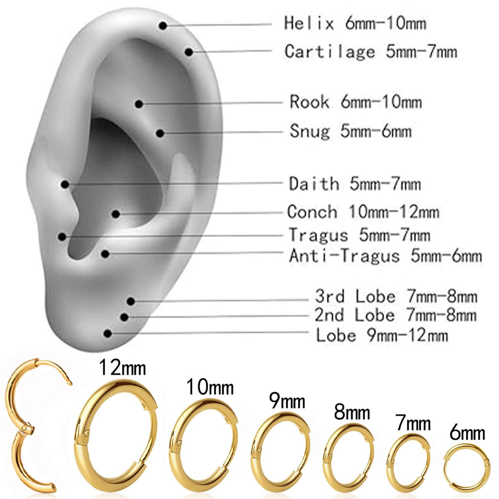 iejsbhrp lightweight 6mm hoops offer comfortable all-day wear.