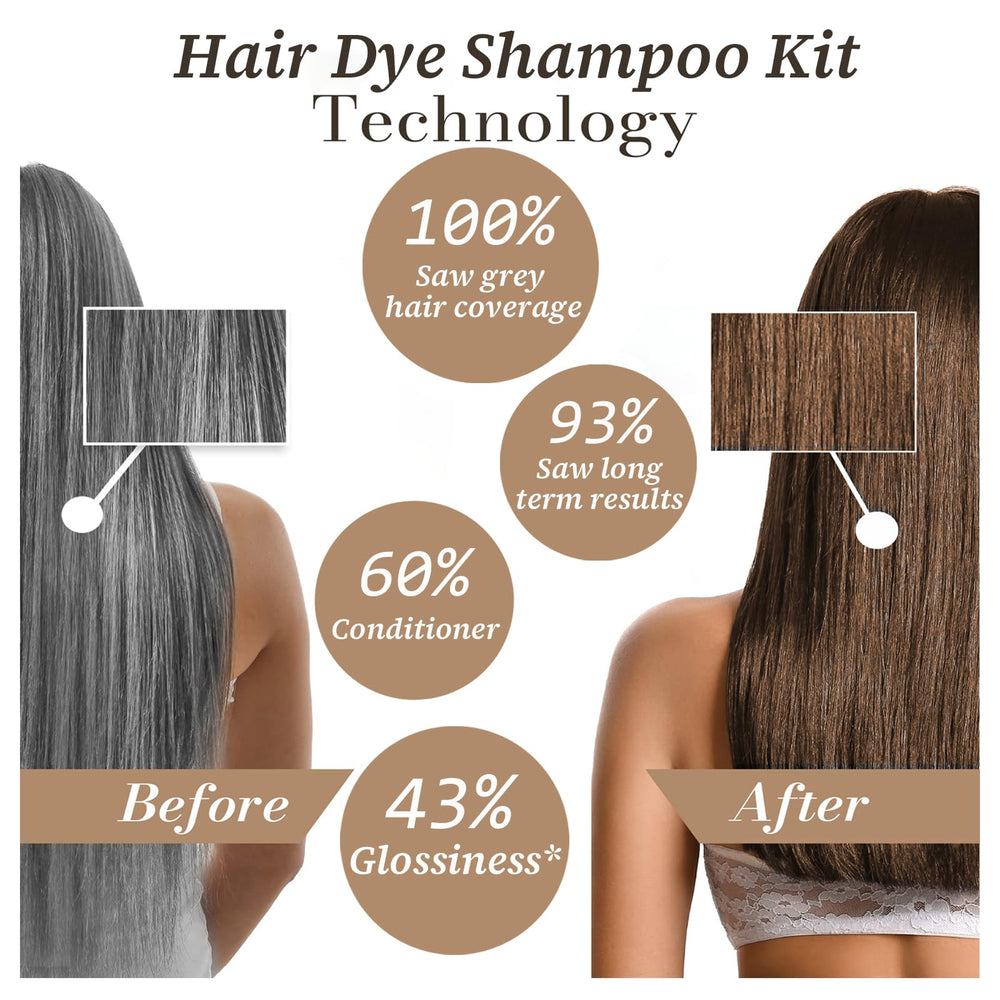 iemokoda Chestnut Brown Hair Dye Shampoo 3-in-1 cleansing and conditioning