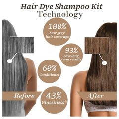 iemokoda Chestnut Brown Hair Dye Shampoo 3-in-1 cleansing and conditioning