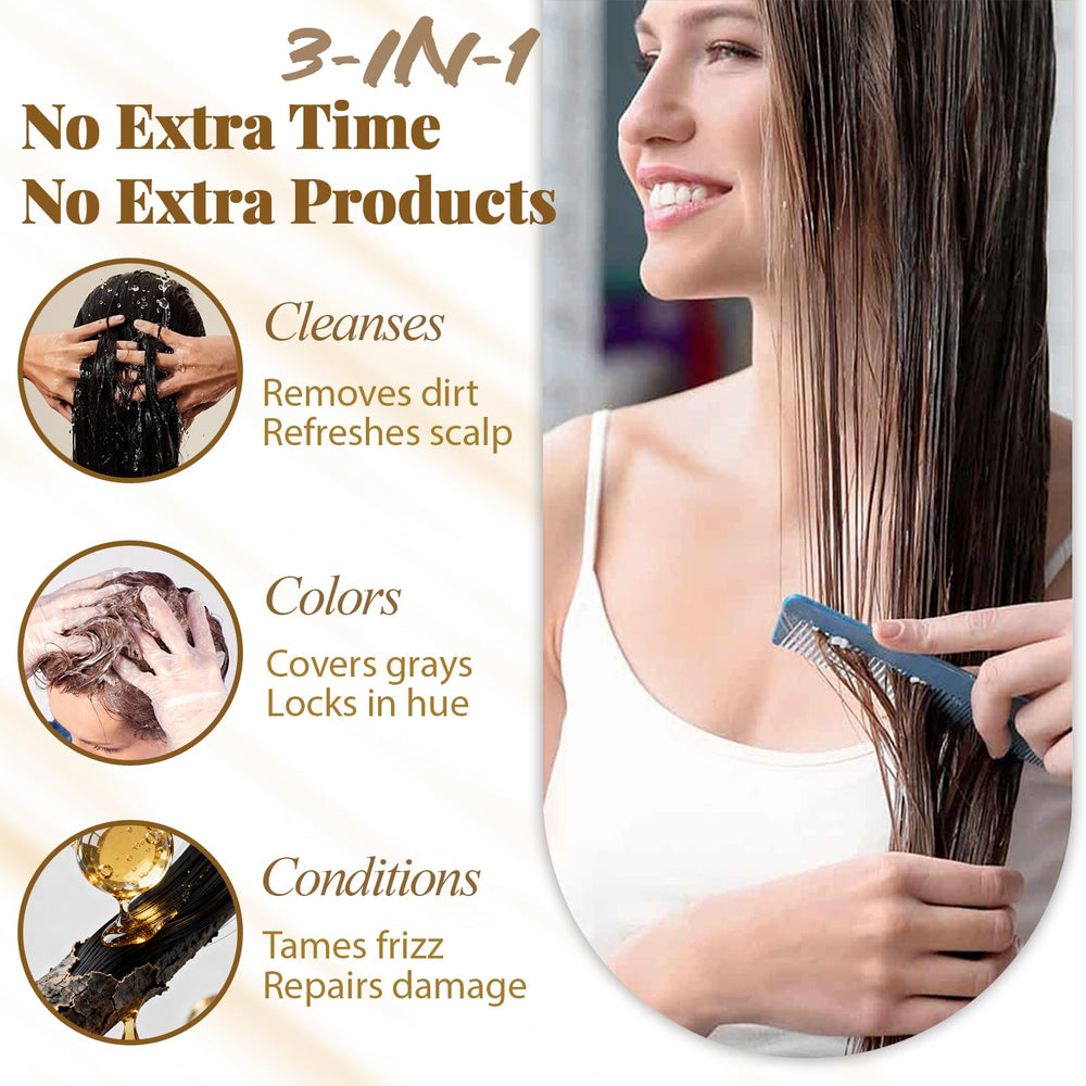 iemokoda Chestnut Brown Hair Dye Shampoo ammonia-free formula