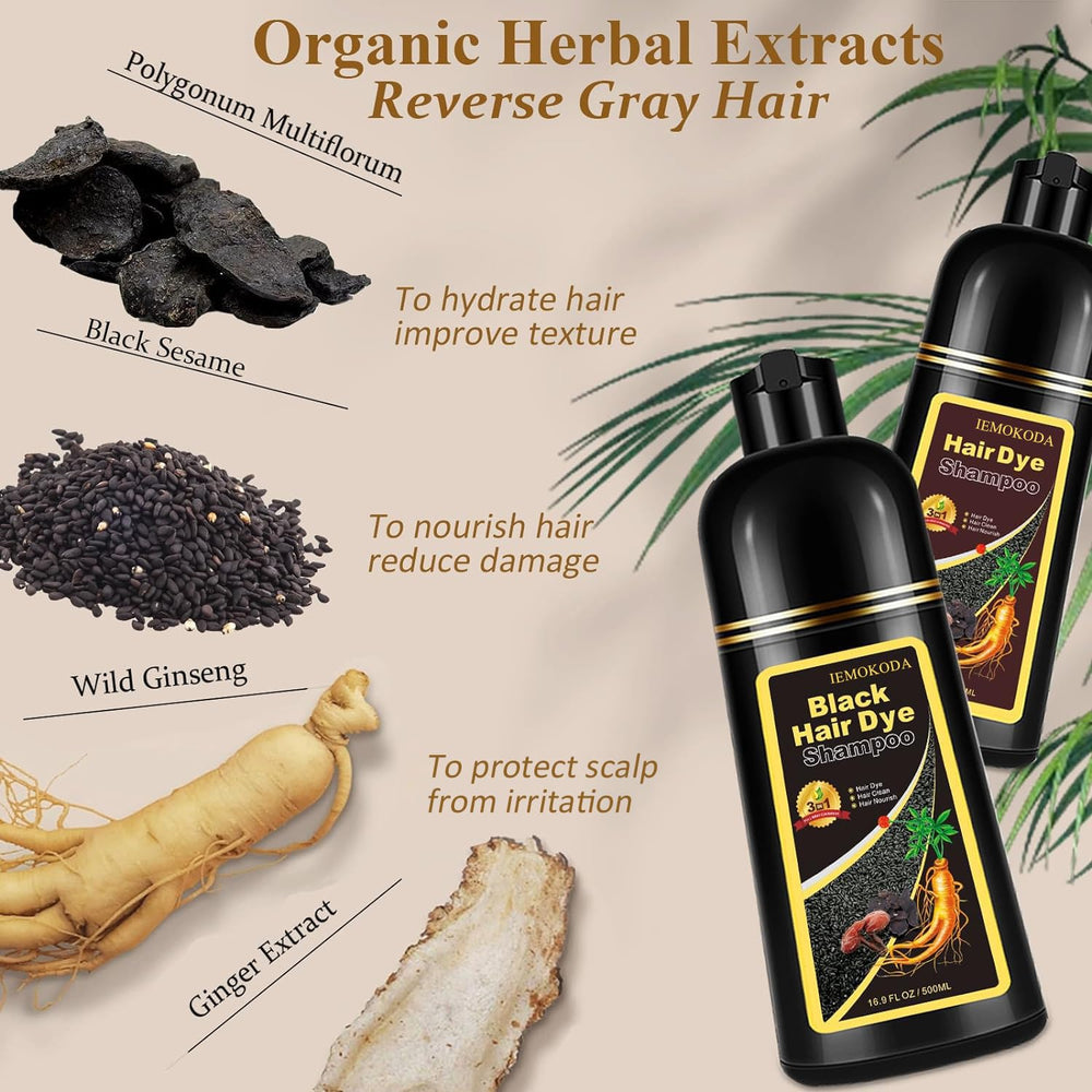 iemokoda Chestnut Brown Hair Dye Shampoo herbal ingredients polygonum multiflorum