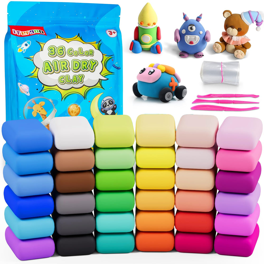 ifergoo air dry clay 36 colors set for vibrant classroom crafts