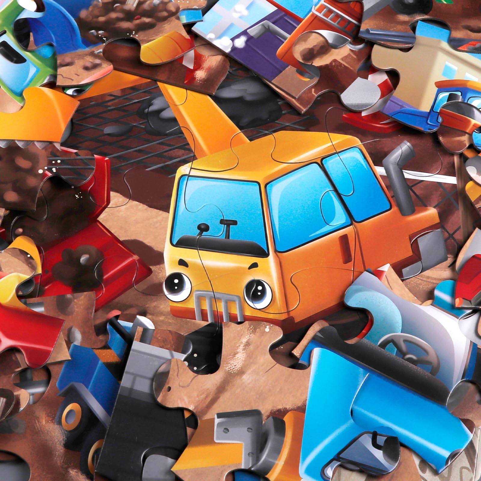 IFLOVE construction vehicles puzzle for kids promotes collaborative play and learning.