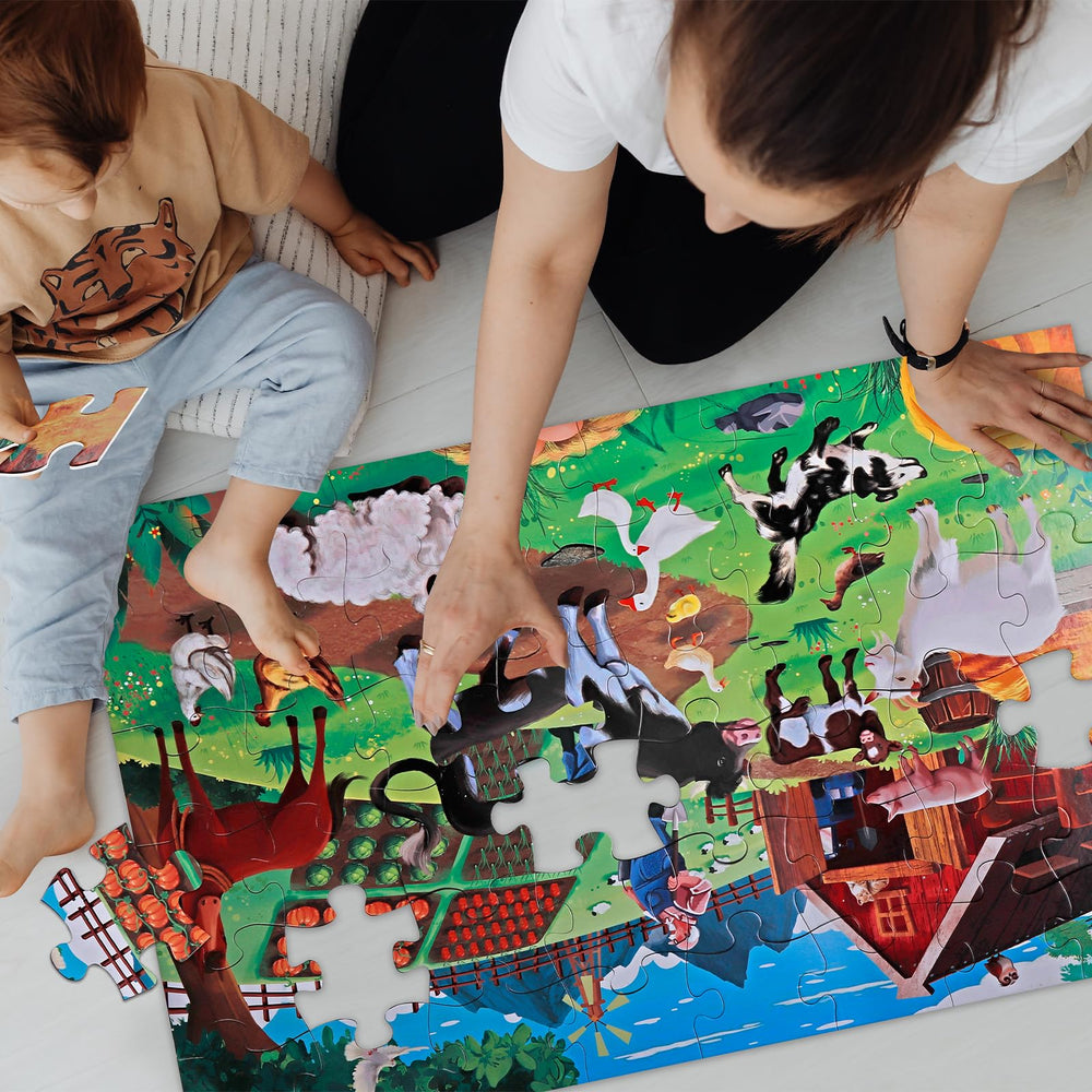 IFLOVE farm animal puzzle—educational game promoting problem-solving and hand-eye coordination.