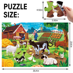 IFLOVE farm animals puzzle 48-piece layout—durable pieces for long-term play sessions.