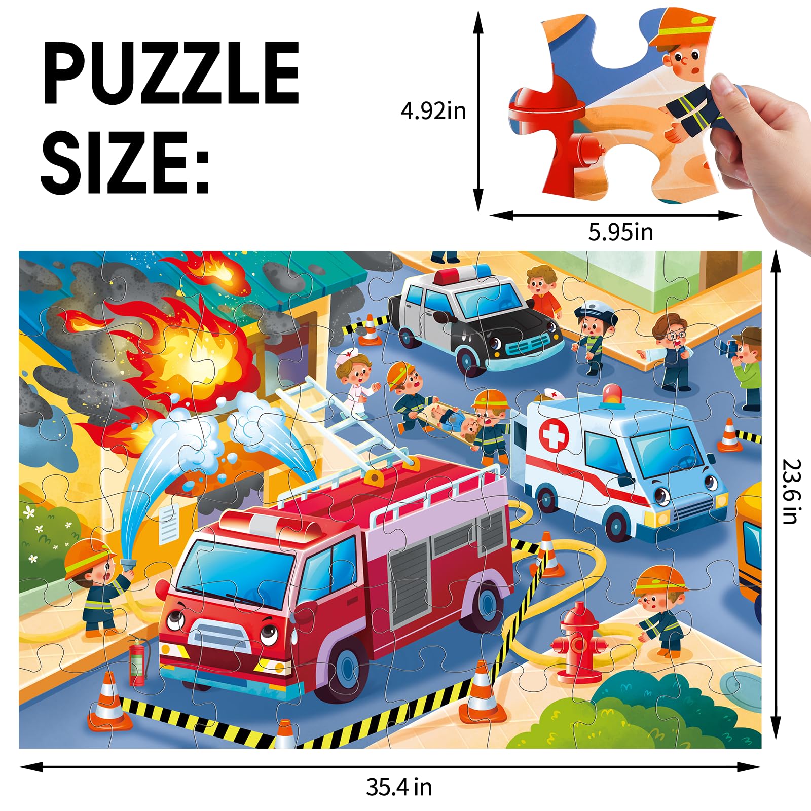 IFLOVE fire truck and firefighters scene – sparks imagination during early learning.