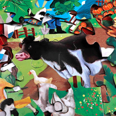 IFLOVE farm animals puzzle laid out—showcases large assembled size for family collaboration.