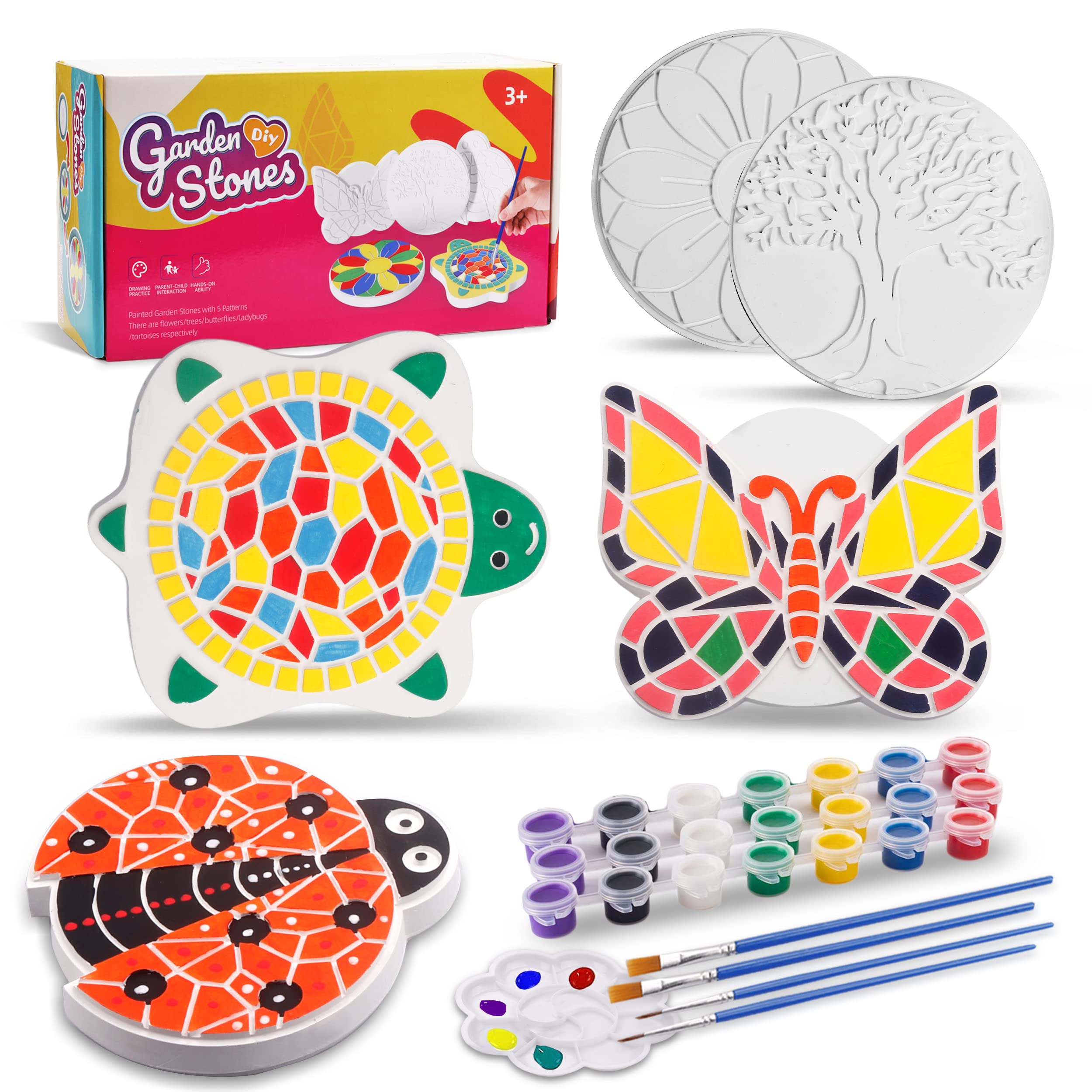 IFLOVE Paint Your Own Stepping Stone Flower stone, perfect for indoor display