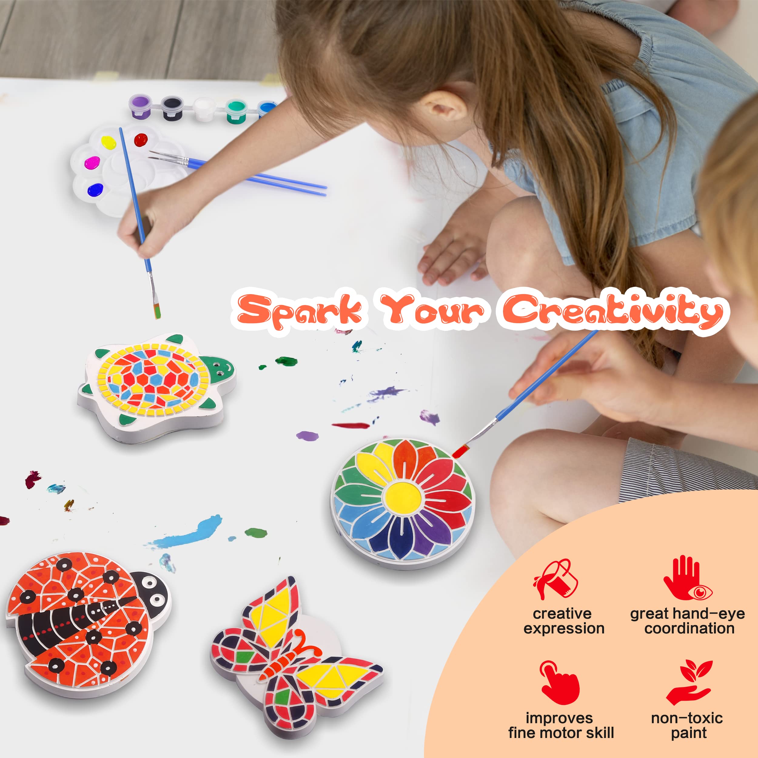 IFLOVE Paint Your Own Stepping Stone Ladybug stone, playful décor for kids' spaces