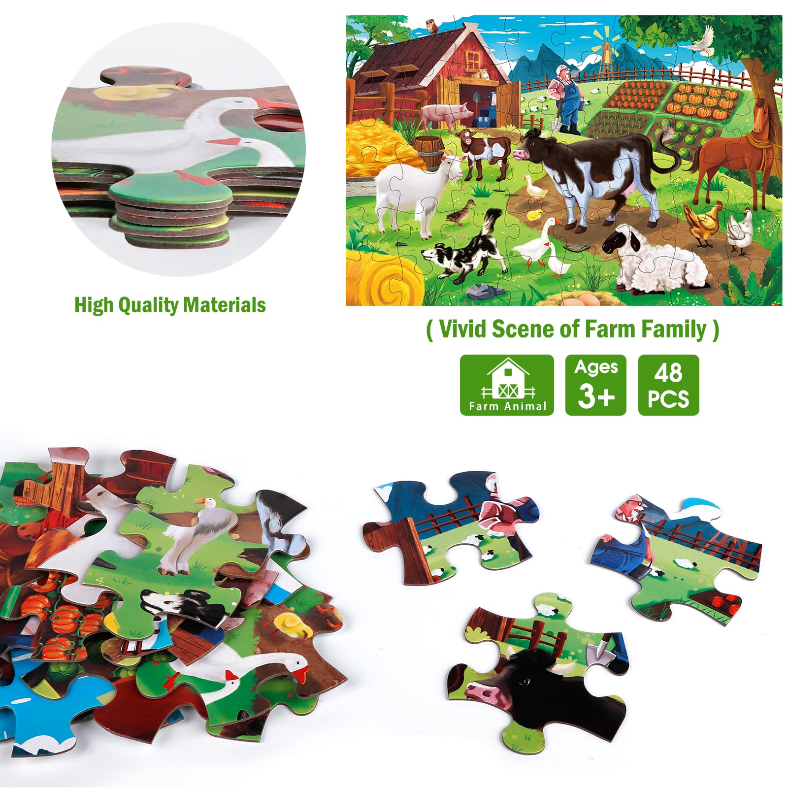 IFLOVE jumbo puzzle pieces—non-toxic inks ensure safe, vibrant visuals and easy wipe-cleaning.